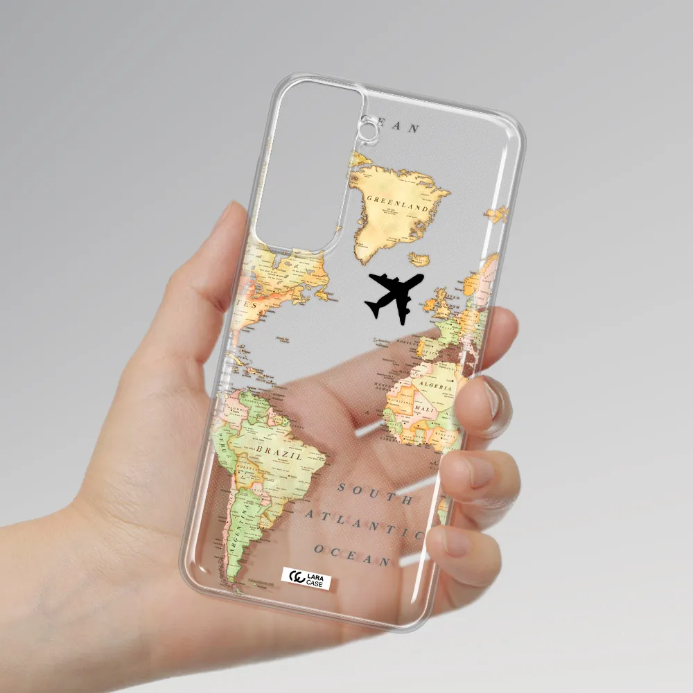 Travel Map Samsung S21 Fe Clear Tpu Case