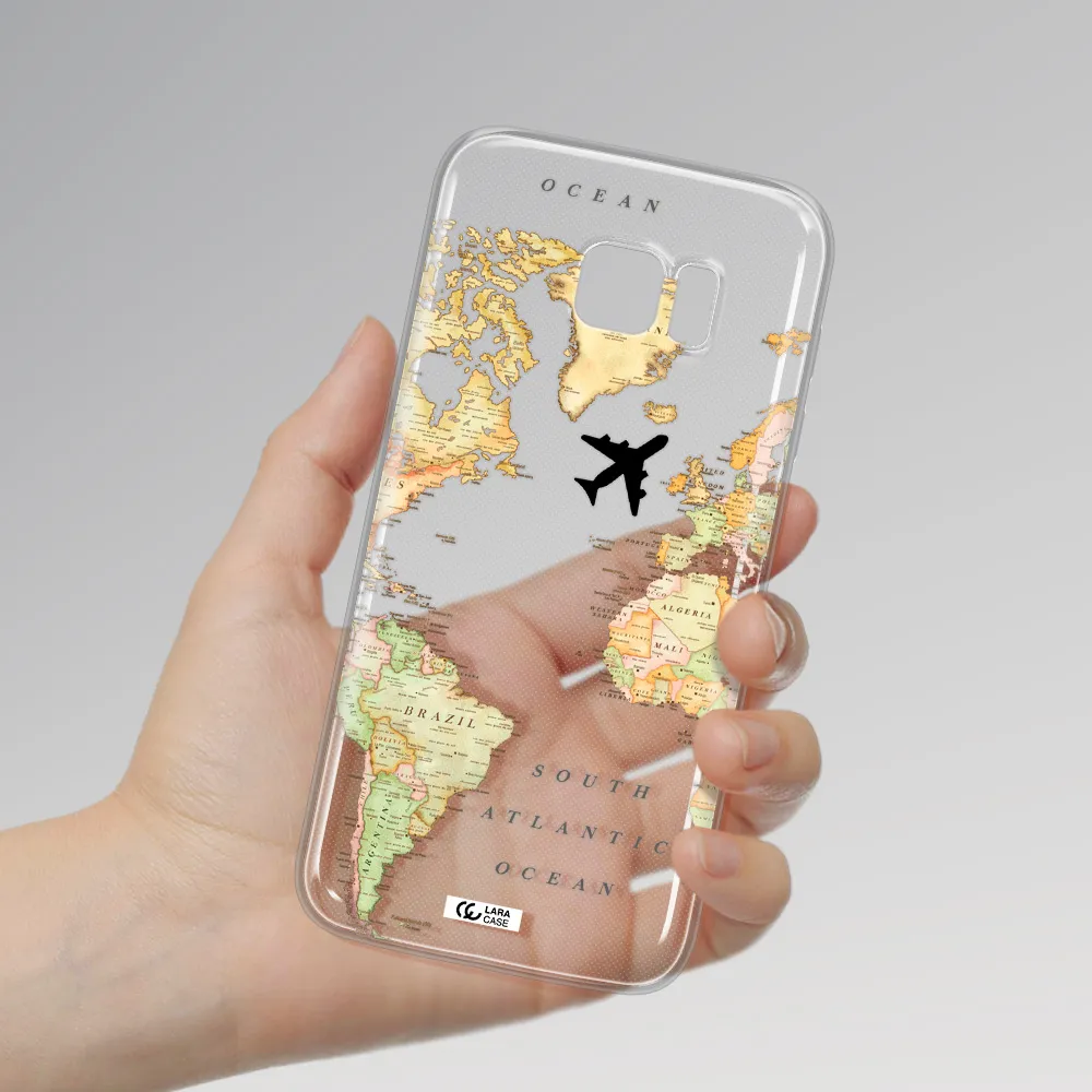 Travel Map Samsung S7 Edge Clear TPU Case