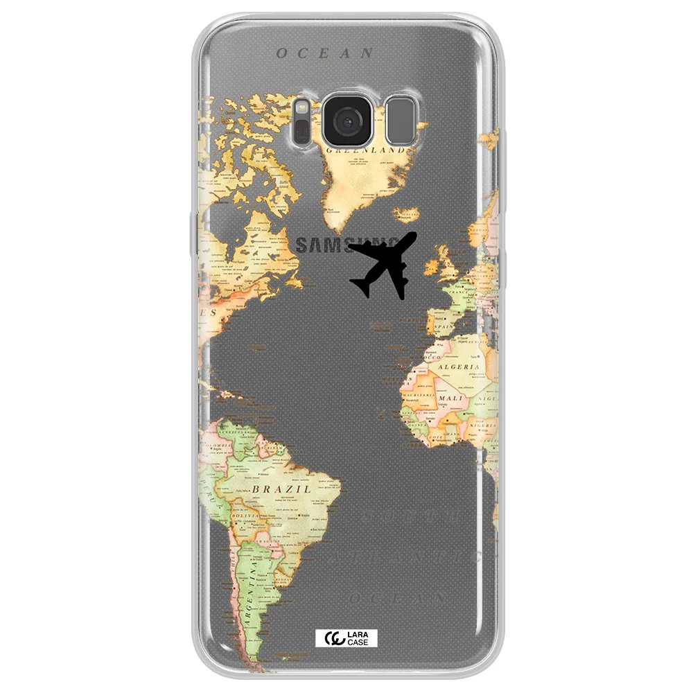 Travel Map Samsung S8 Clear TPU Case