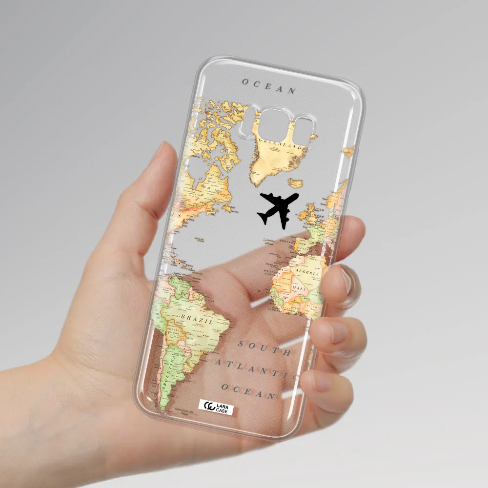 Travel Map Samsung S8 Plus Clear TPU Case