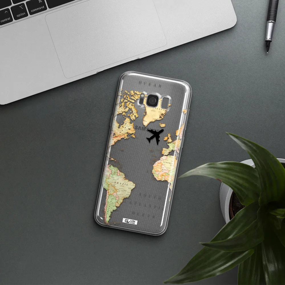 Travel Map Samsung S8 Plus Clear TPU Case
