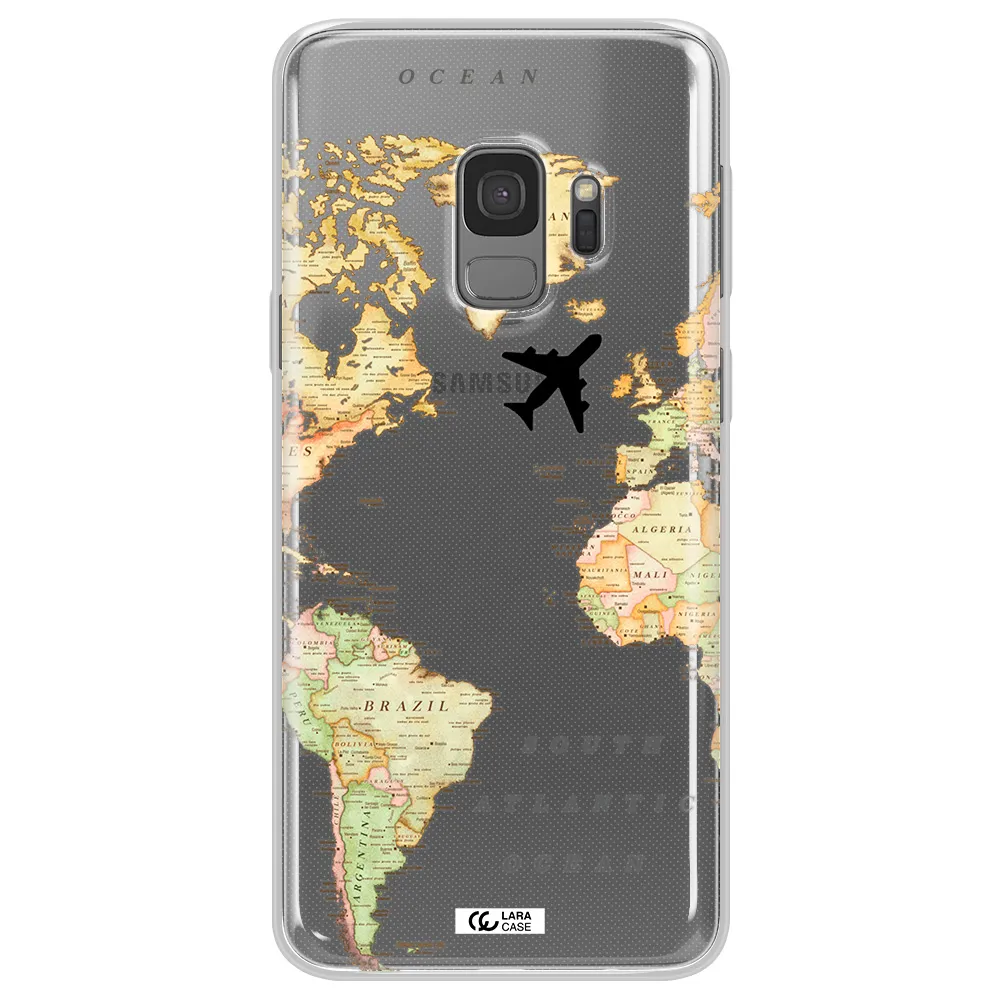 Travel Map Samsung S9 Clear TPU Case