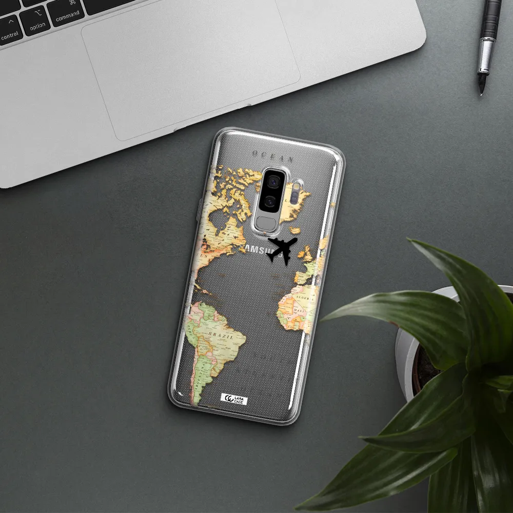 Travel Map Samsung S9 Plus Clear TPU Case