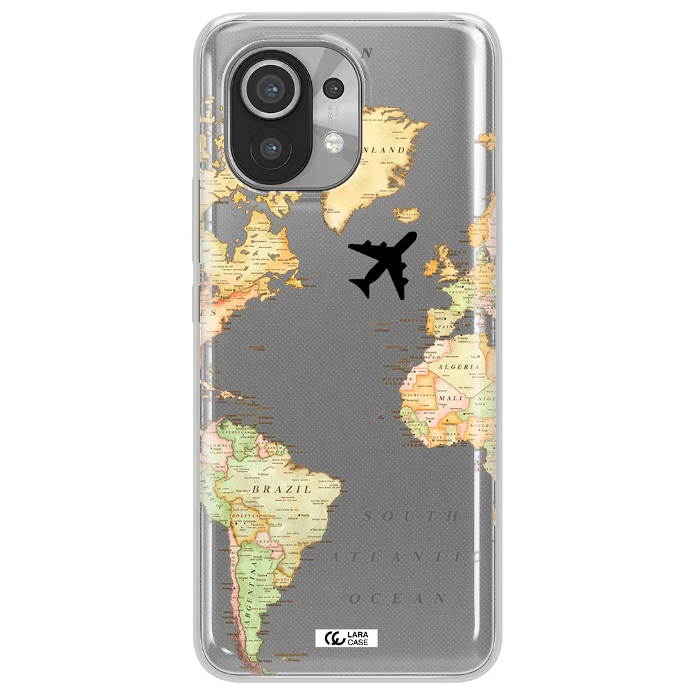 Travel Map Xiaomi Mi 11 Clear TPU Case