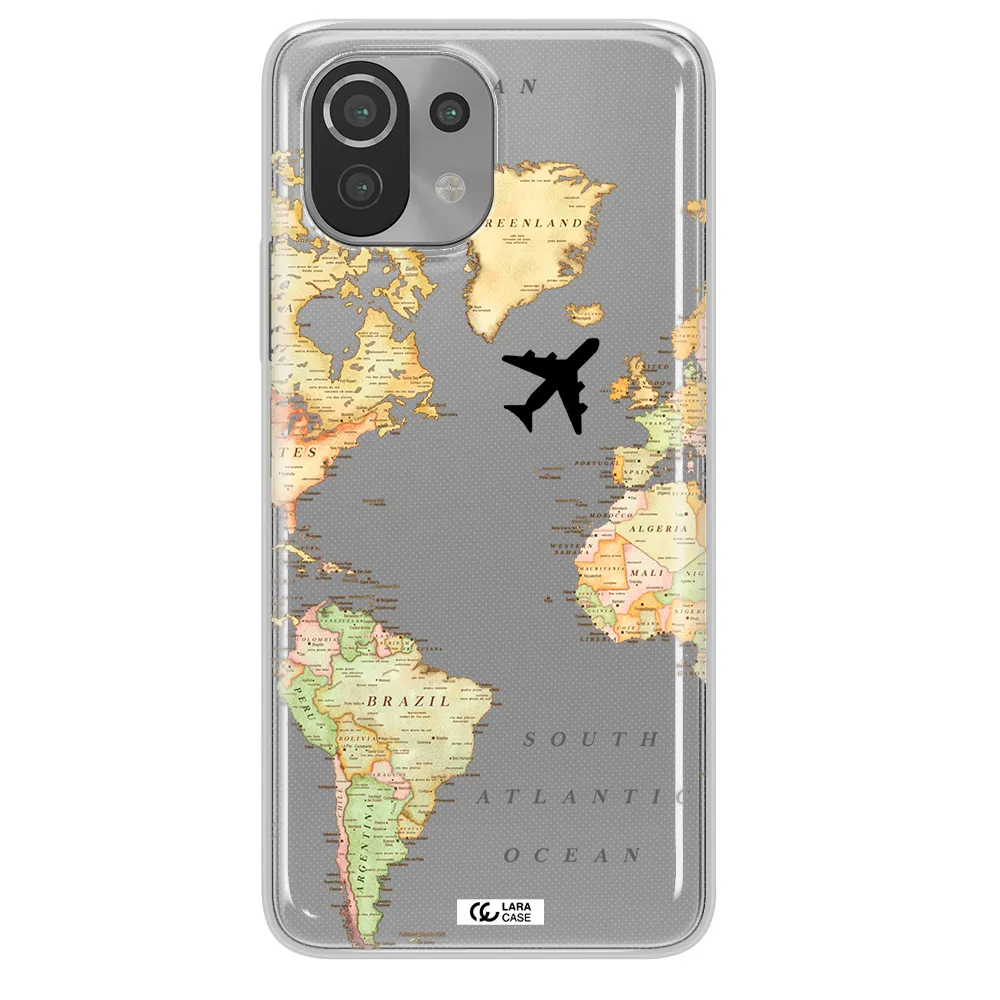 Travel Map Xiaomi Mi 11 Lite Clear TPU Case