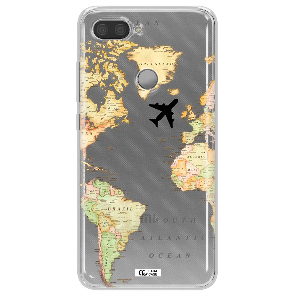 Travel Map Xiaomi Mi 8 Lite Clear TPU Case