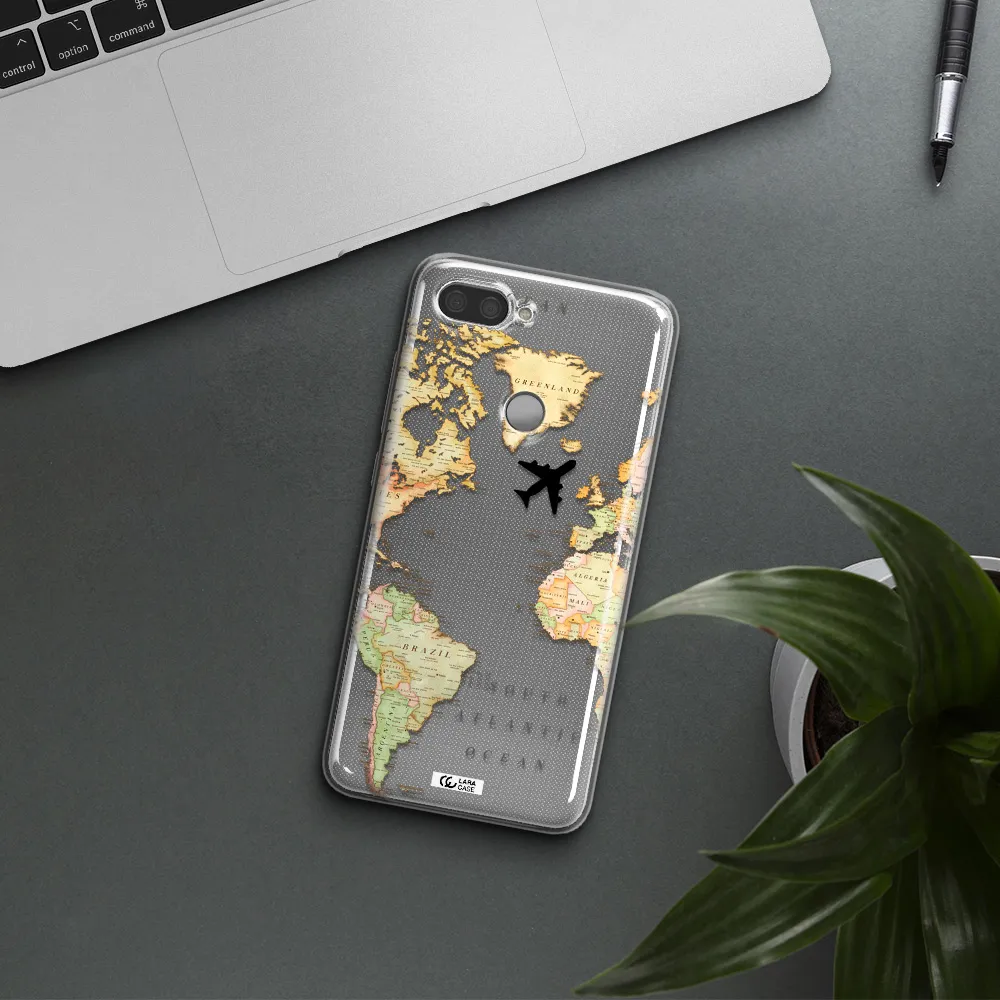 Travel Map Xiaomi Mi 8 Lite Clear TPU Case