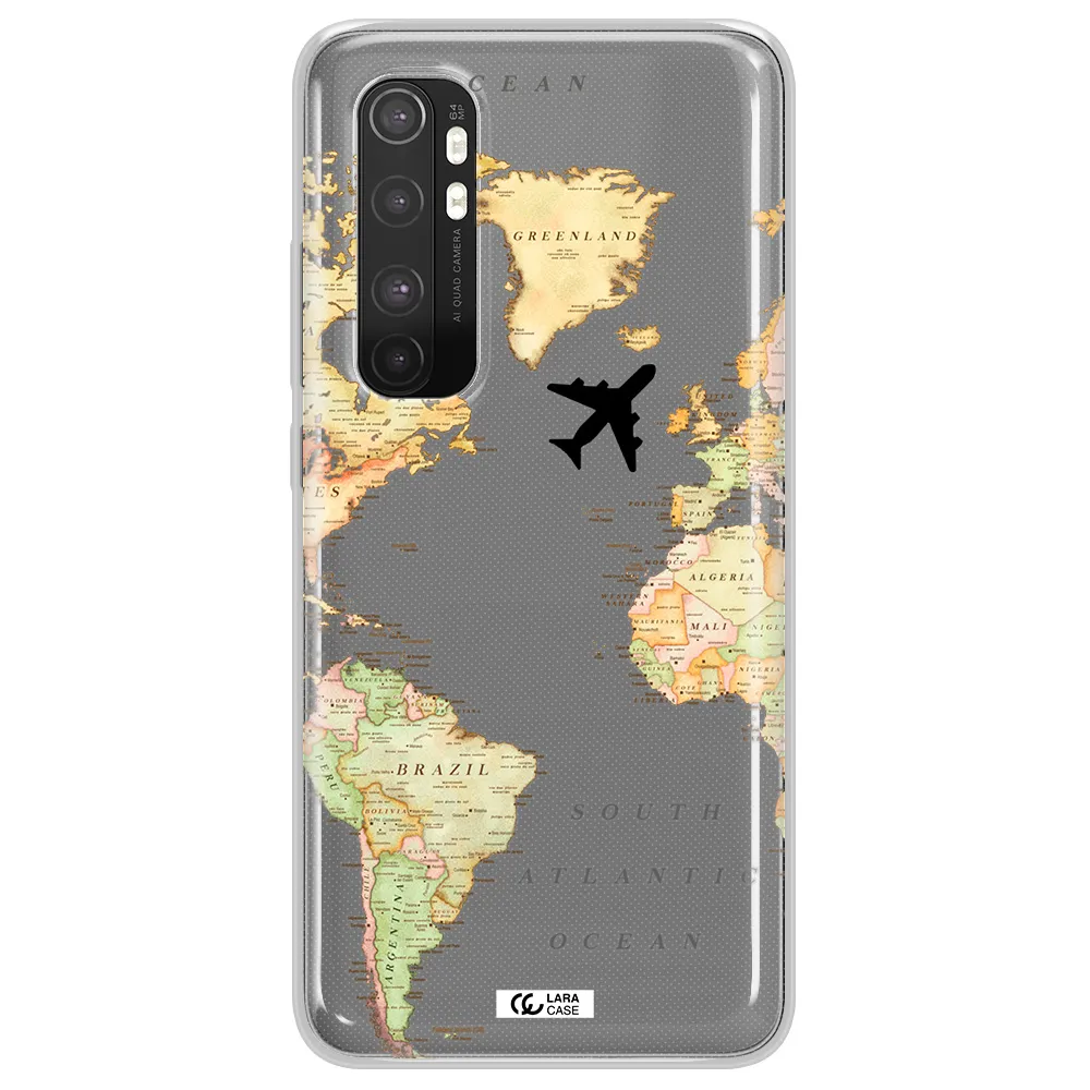 Travel Map Xiaomi Mi Note 10 Lite Clear TPU Case