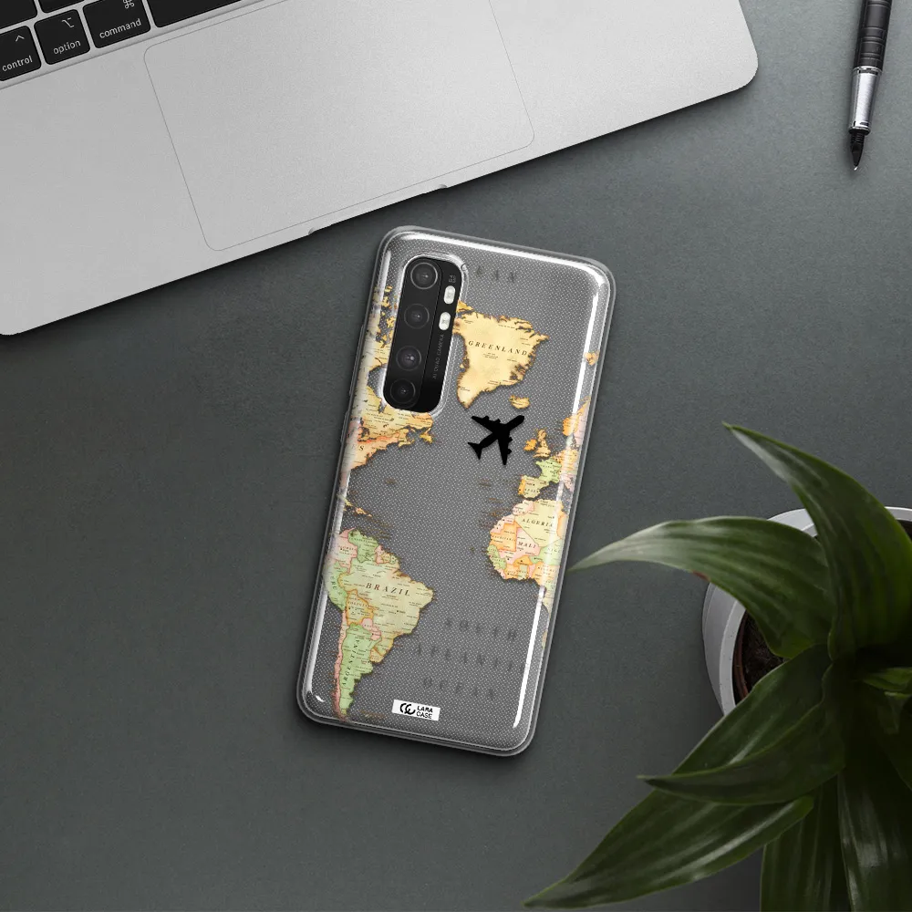 Travel Map Xiaomi Mi Note 10 Lite Clear TPU Case