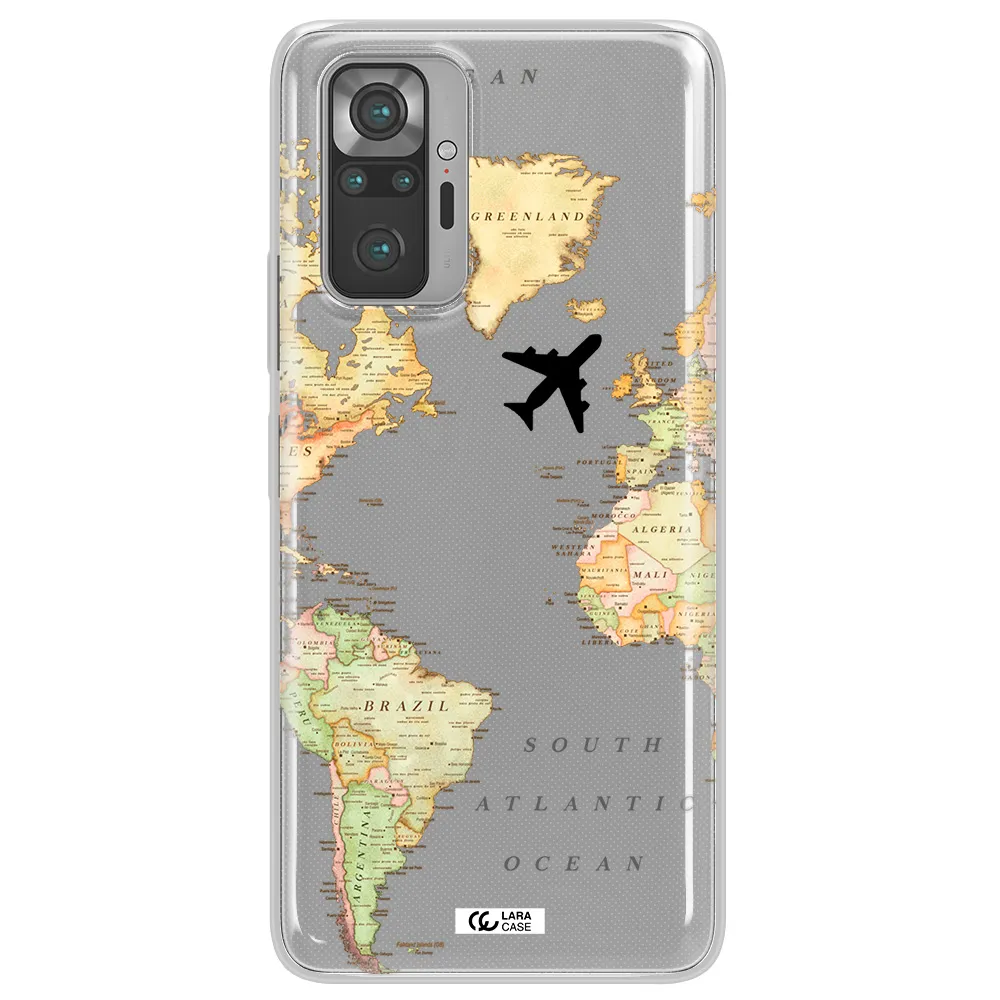 Travel Map Xiaomi Note 10 Pro Clear TPU Case