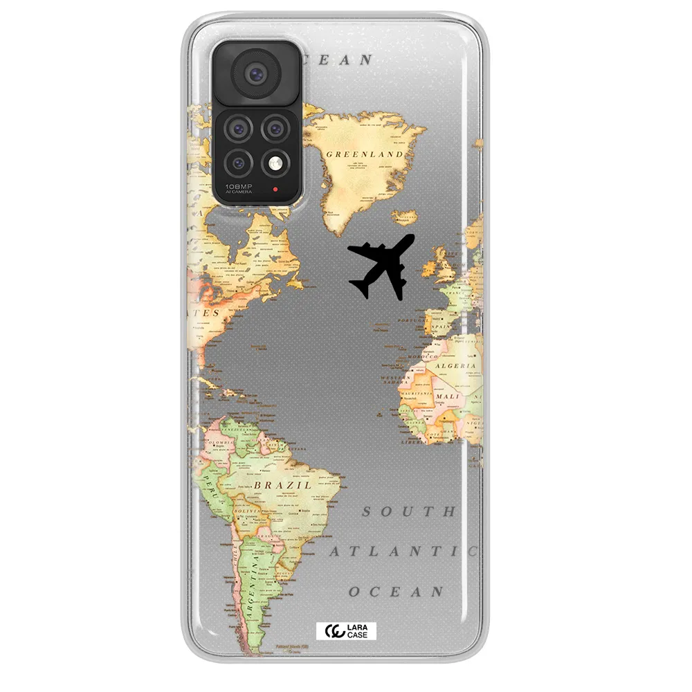 Travel Map Xiaomi Note 11 Pro Clear TPU Case