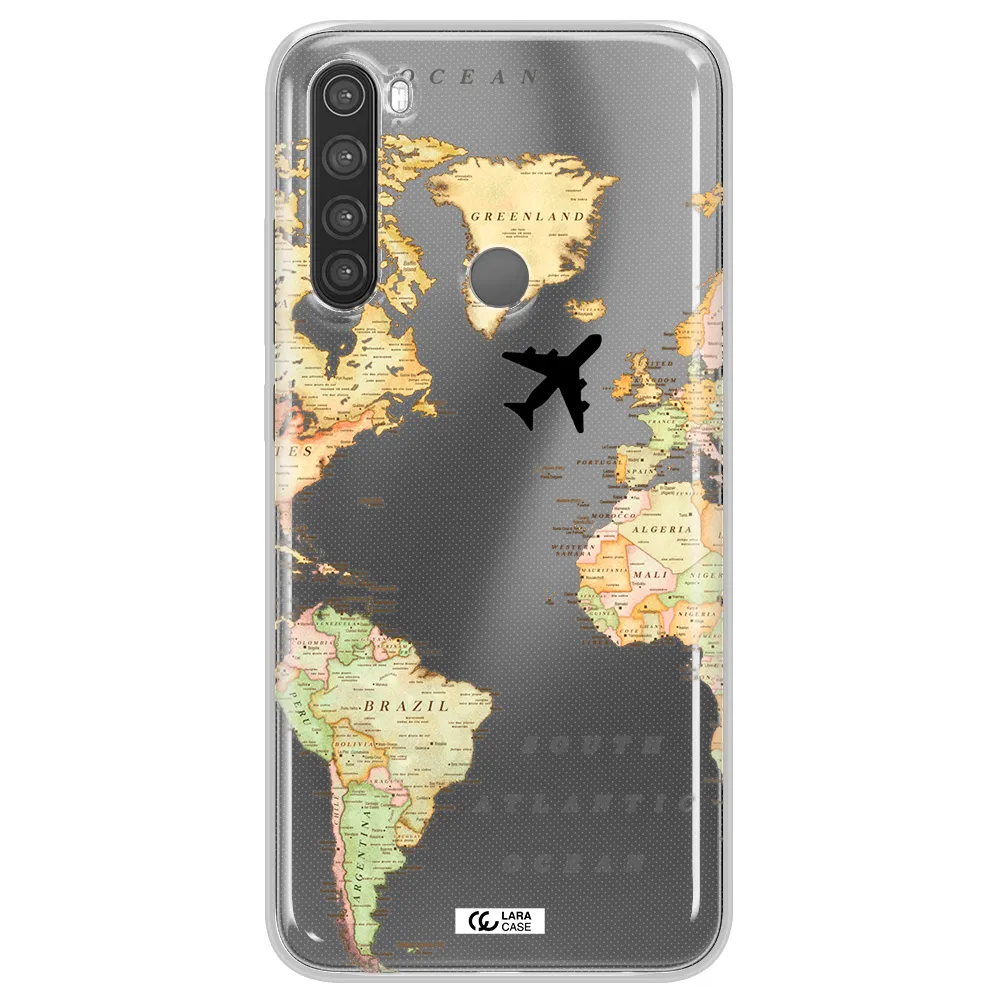 Travel Map Xiaomi Note 8 Clear TPU Case