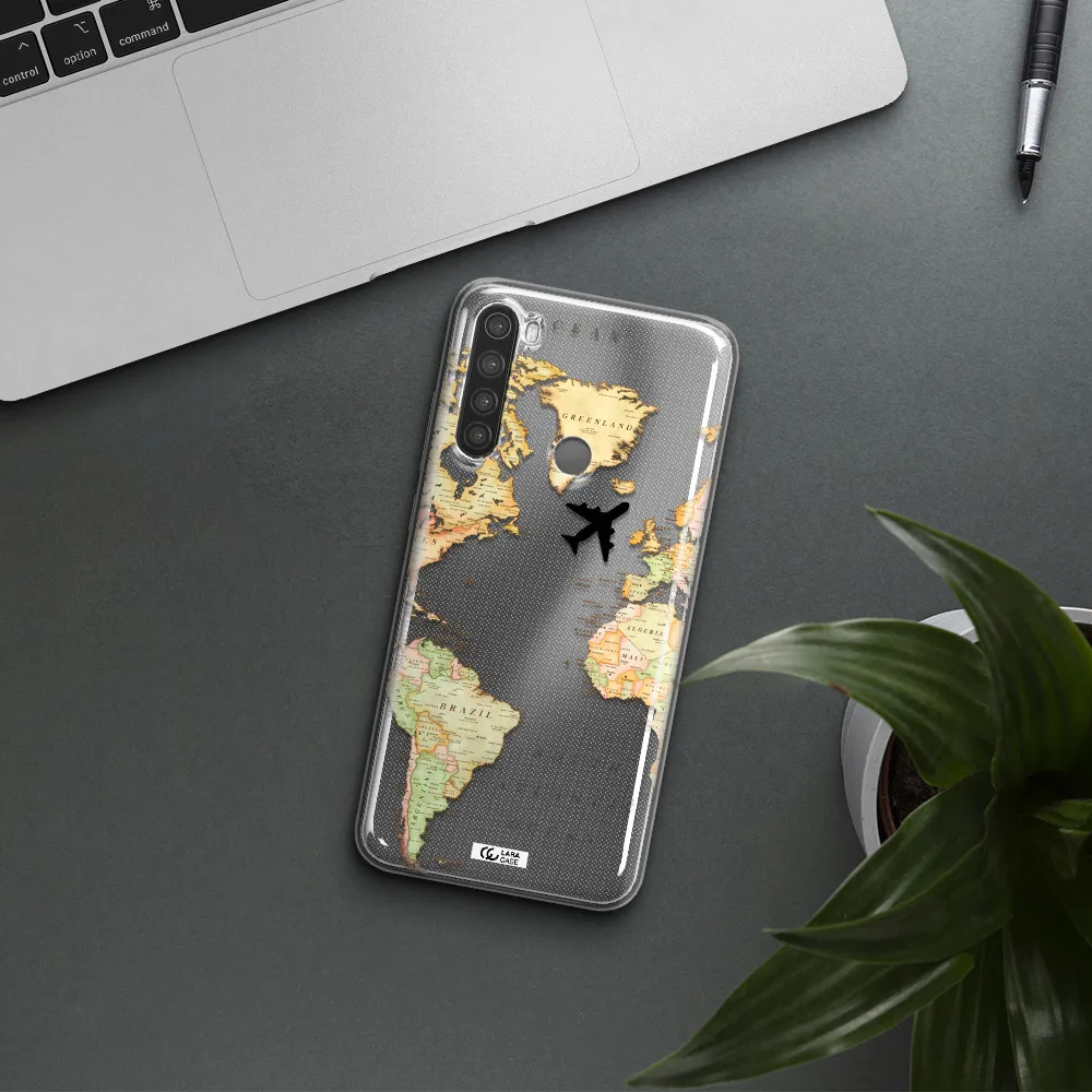 Travel Map Xiaomi Note 8 Clear TPU Case