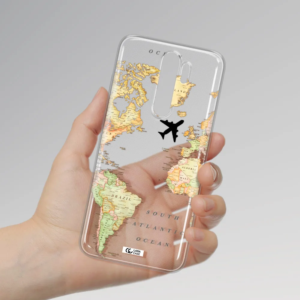 Travel Map Xiaomi Note 8 Pro Clear TPU Case