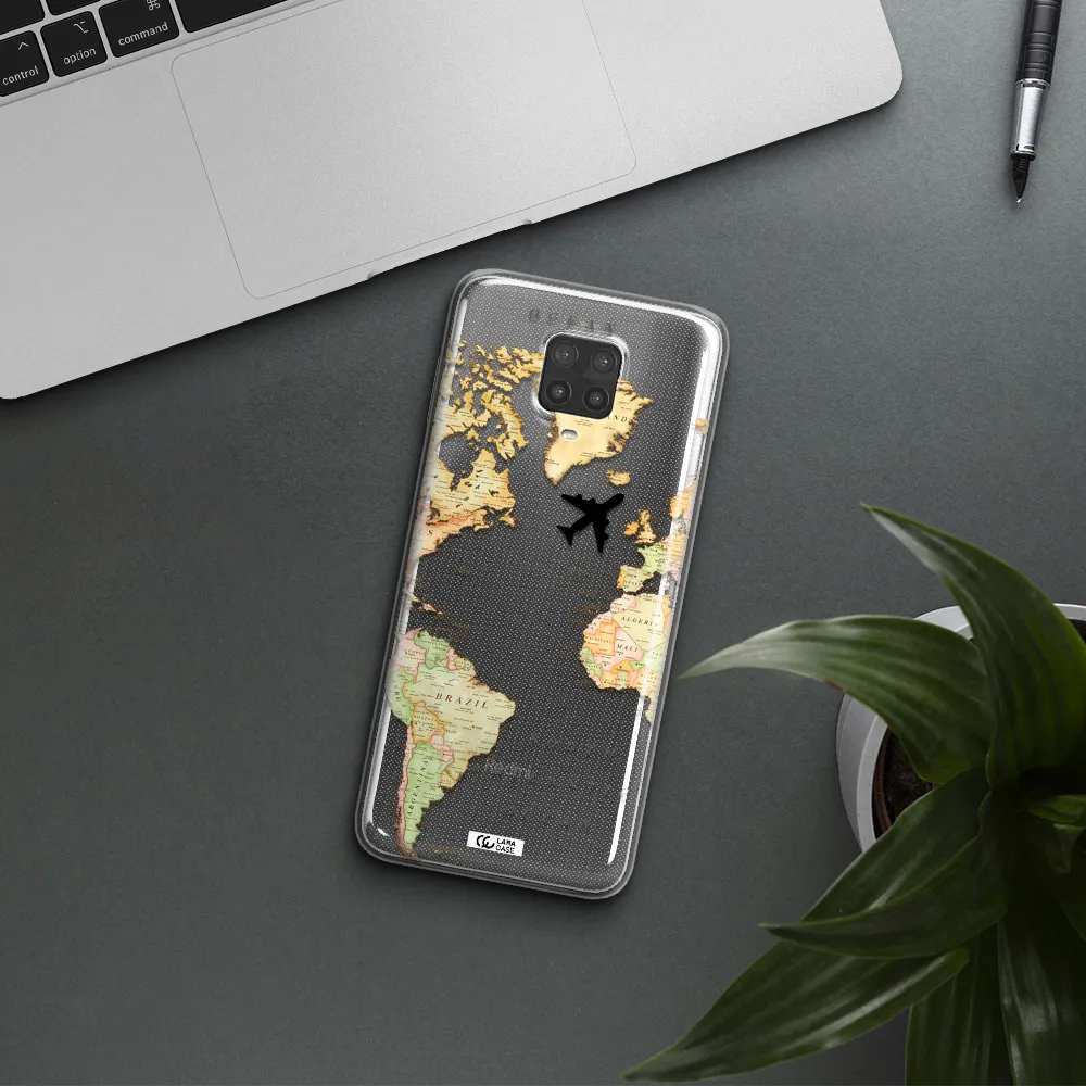 Travel Map Xiaomi Note 9 Pro Clear TPU Case