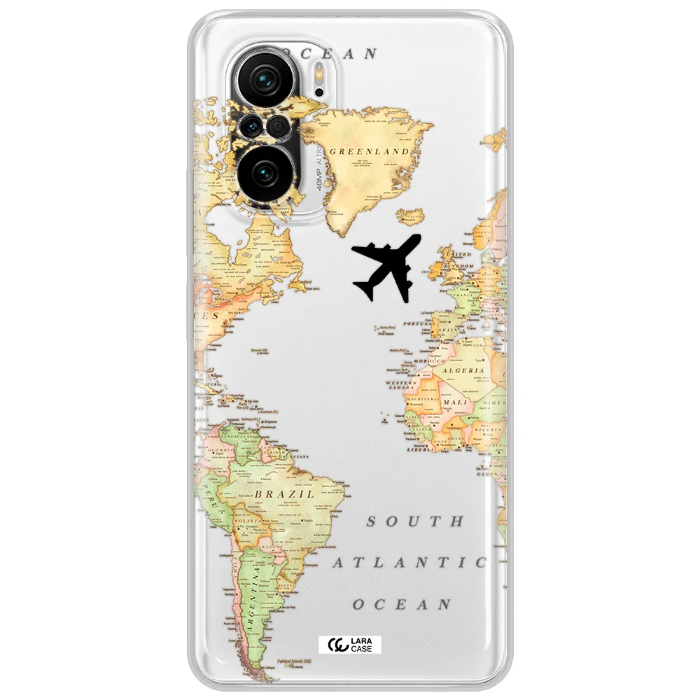 Travel Map Xiaomi Poco F3 Clear Tpu Case