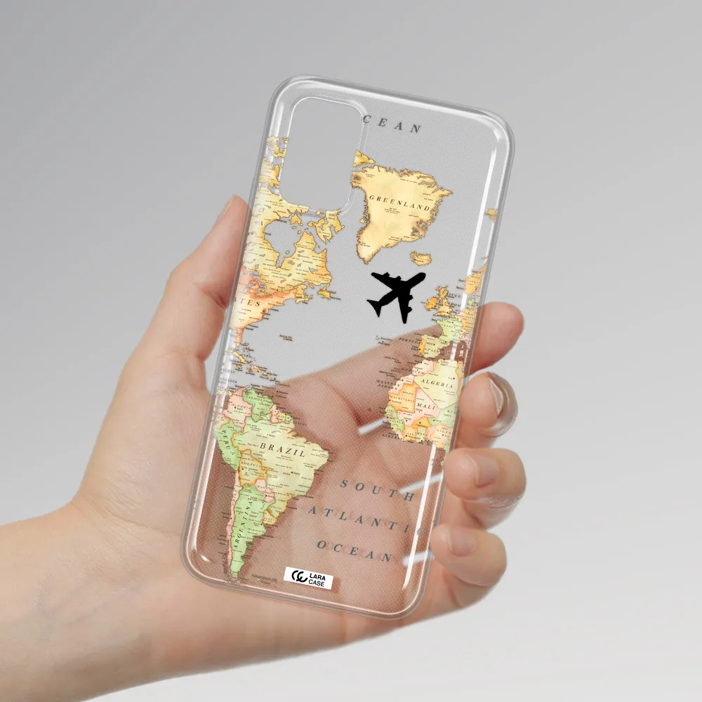 Travel Map Xiaomi Poco M3 Clear TPU Case