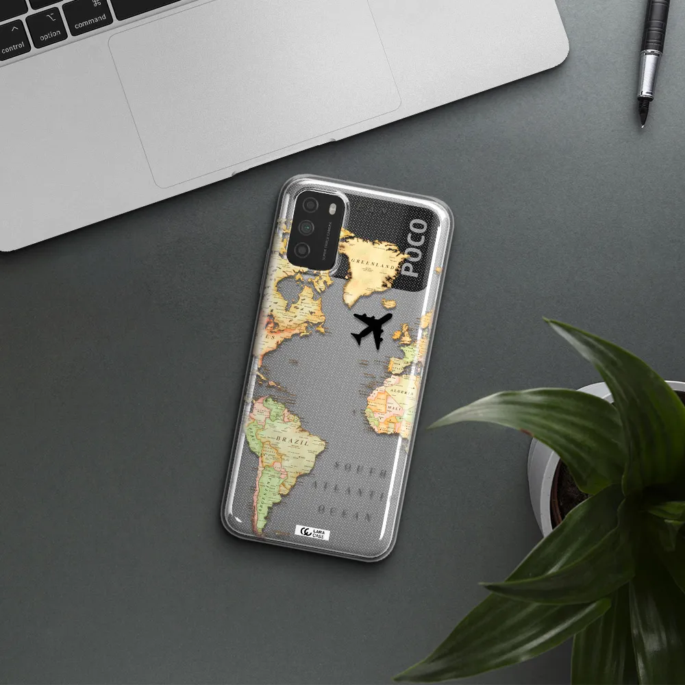 Travel Map Xiaomi Poco M3 Clear TPU Case
