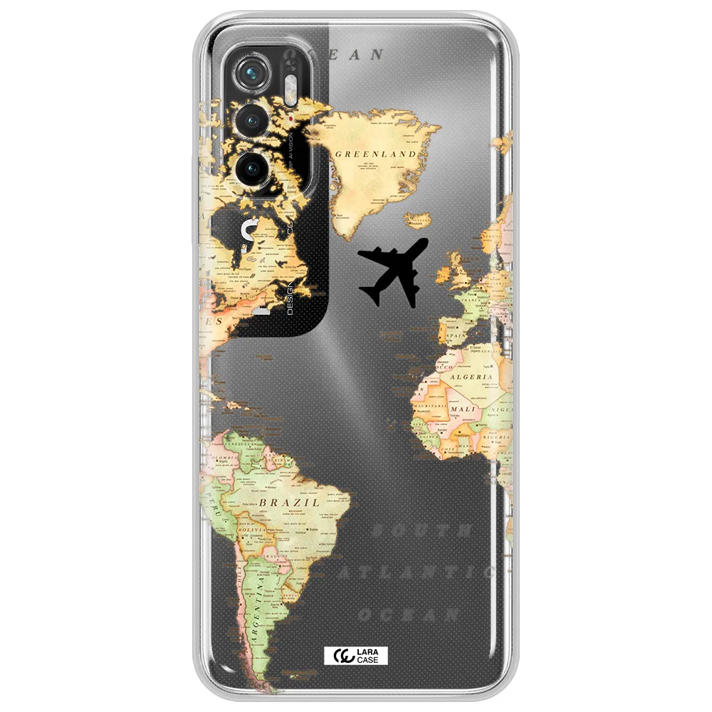 Travel Map Xiaomi Poco M3 Pro Clear Tpu Case
