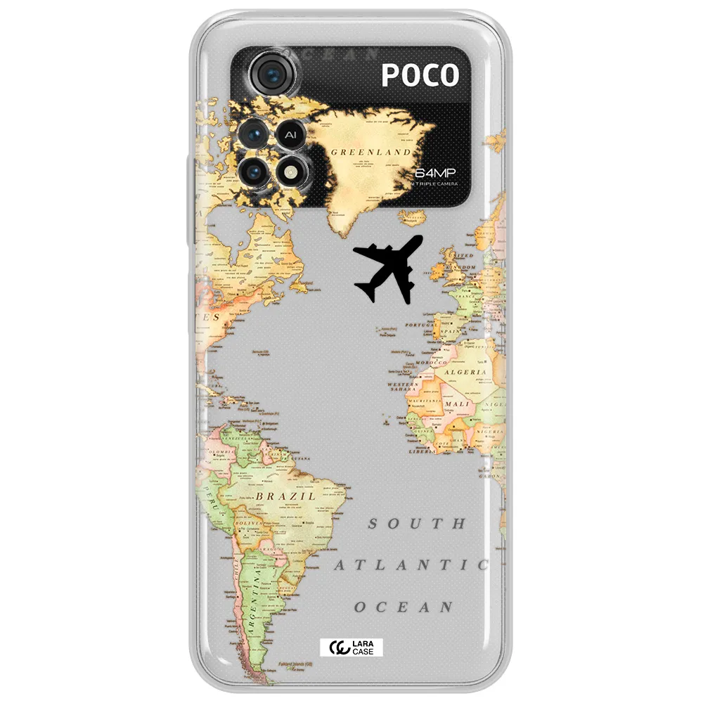 Travel Map Xiaomi Poco M4 Pro 4G Clear Tpu Case