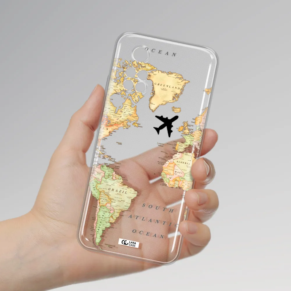 Travel Map Xiaomi Poco M4 Pro 4G Clear Tpu Case