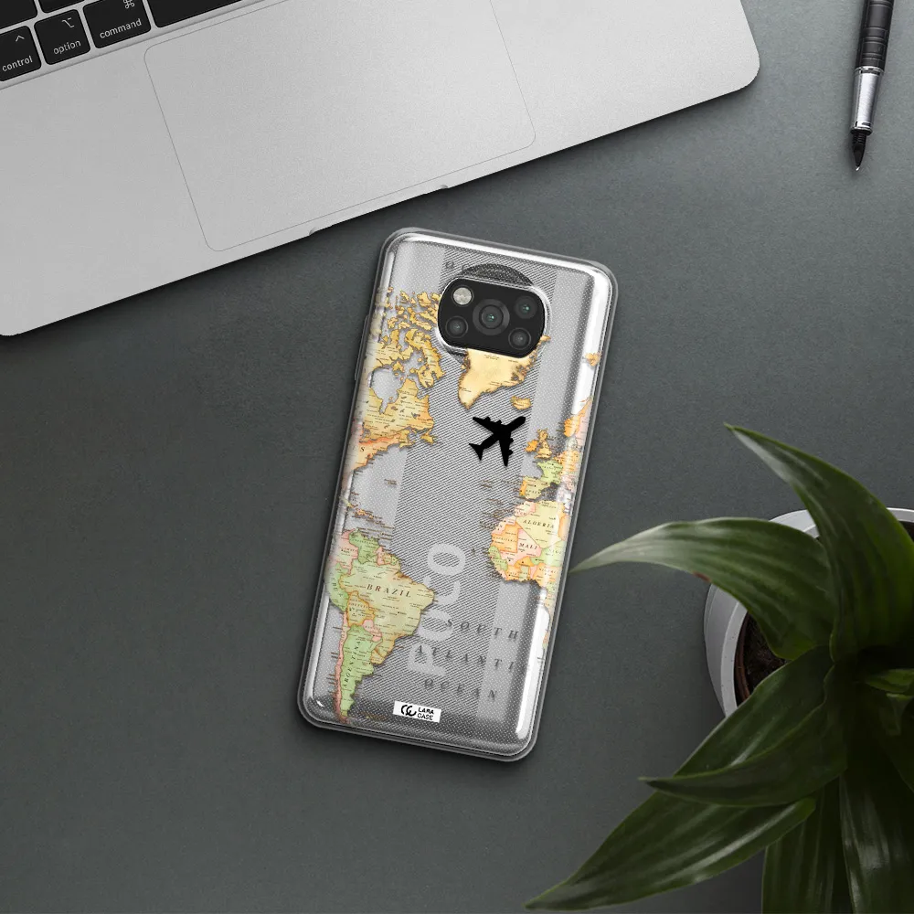 Travel Map Xiaomi Poco X3 Clear TPU Case