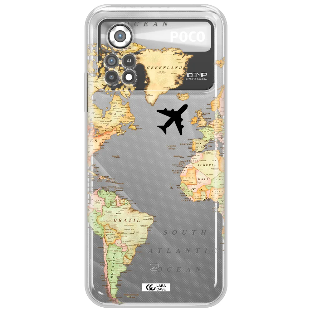 Travel Map Xiaomi Poco X4 Pro Clear TPU Case