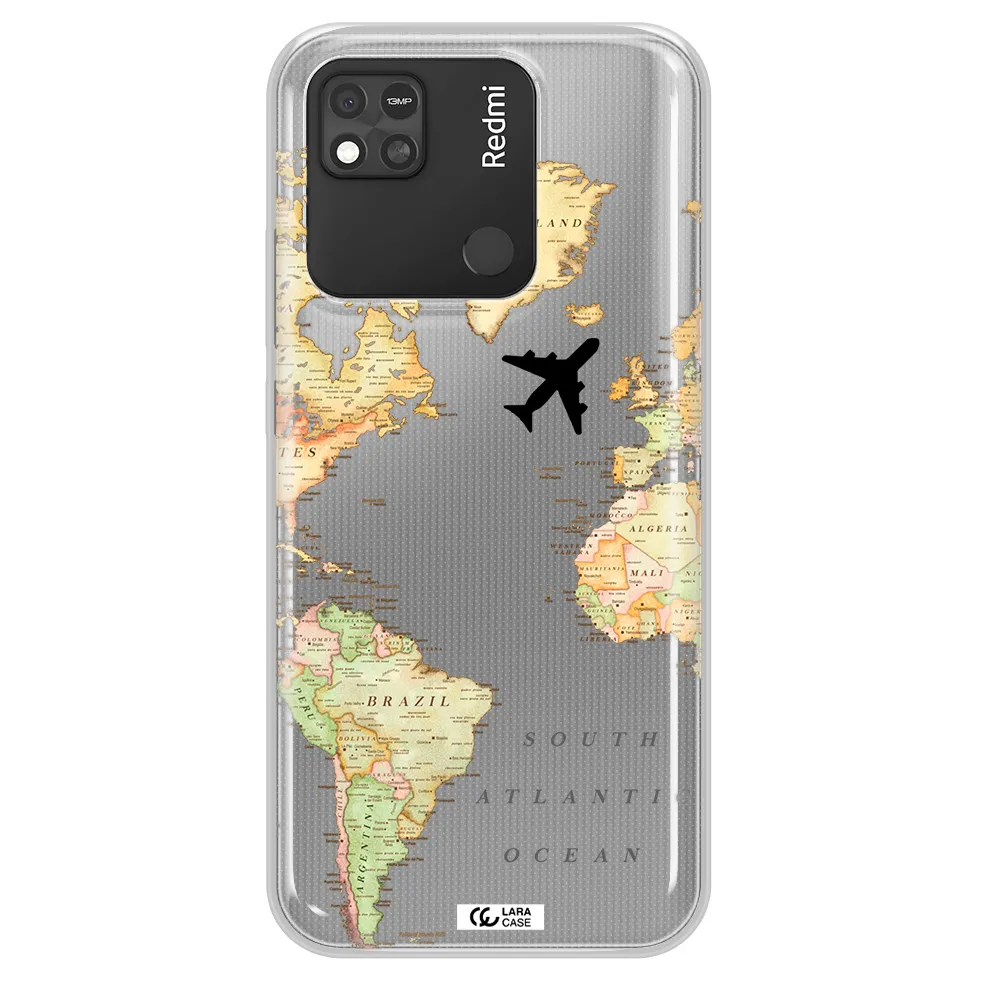 Travel Map Xiaomi Redmi 10A Clear TPU Case