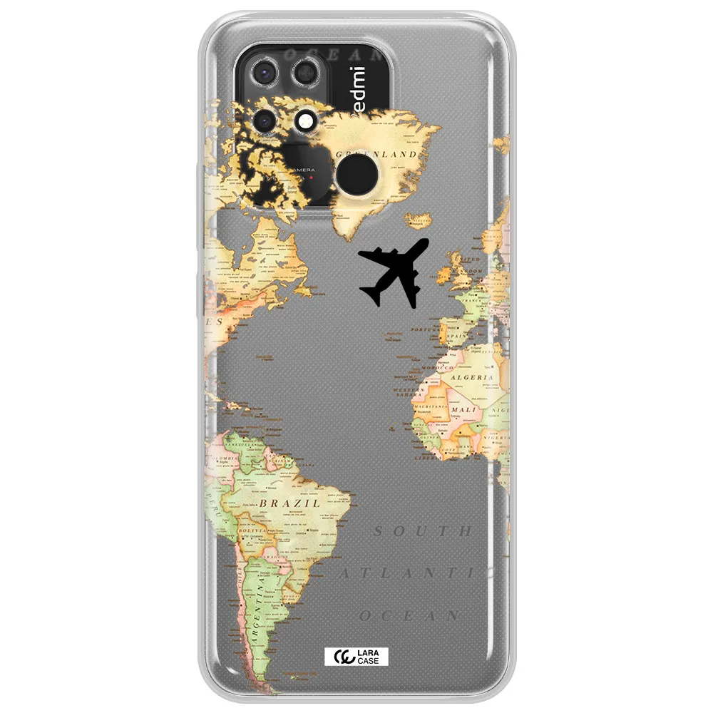 Travel Map Xiaomi Redmi 10C Clear TPU Case