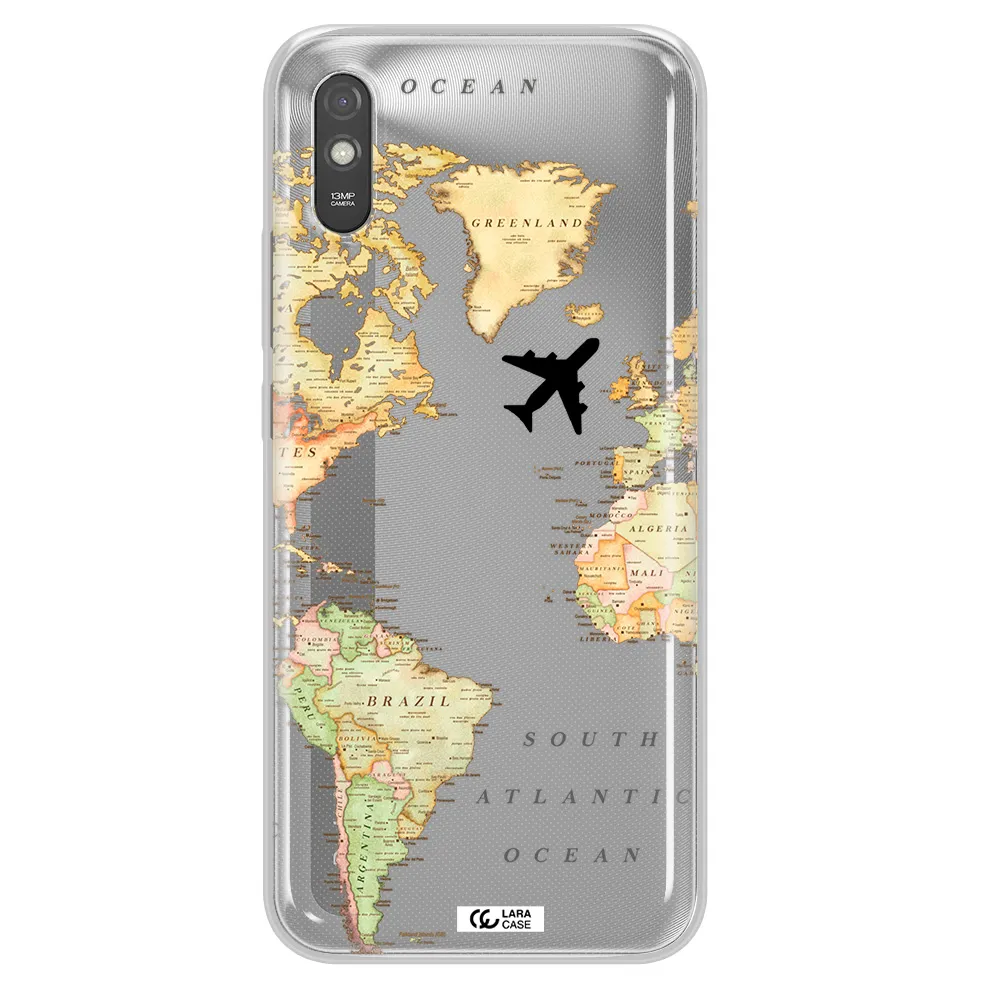 Travel Map Xiaomi Redmi 9A Clear TPU Case