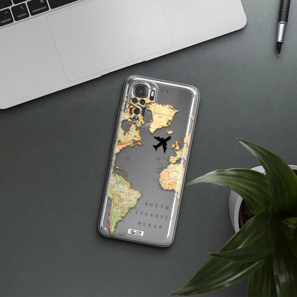 Travel Map Xiaomi Redmi Note 10S Clear Tpu Case