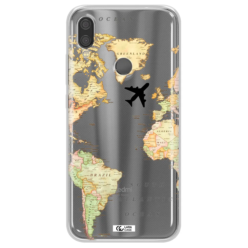 Travel Map Xiaomi Redmi Note 7 Clear TPU Case
