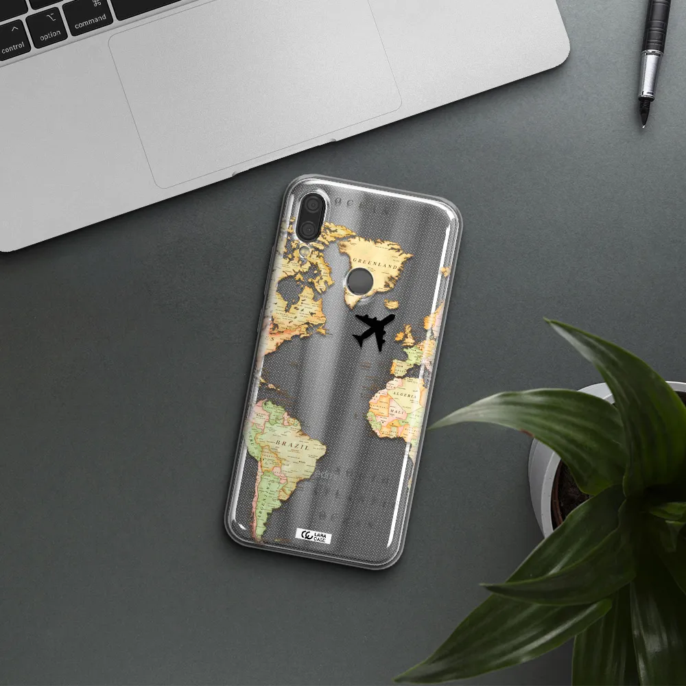 Travel Map Xiaomi Redmi Note 7 Clear TPU Case