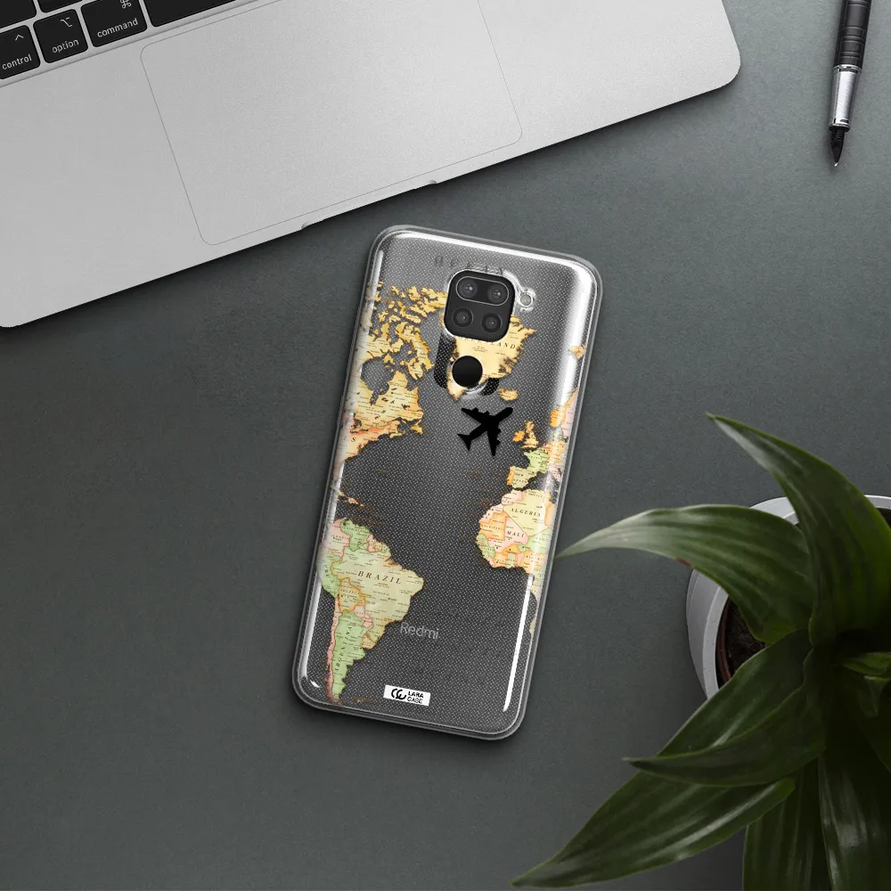 Travel Map Xiaomi Redmi Note 9 Clear TPU Case
