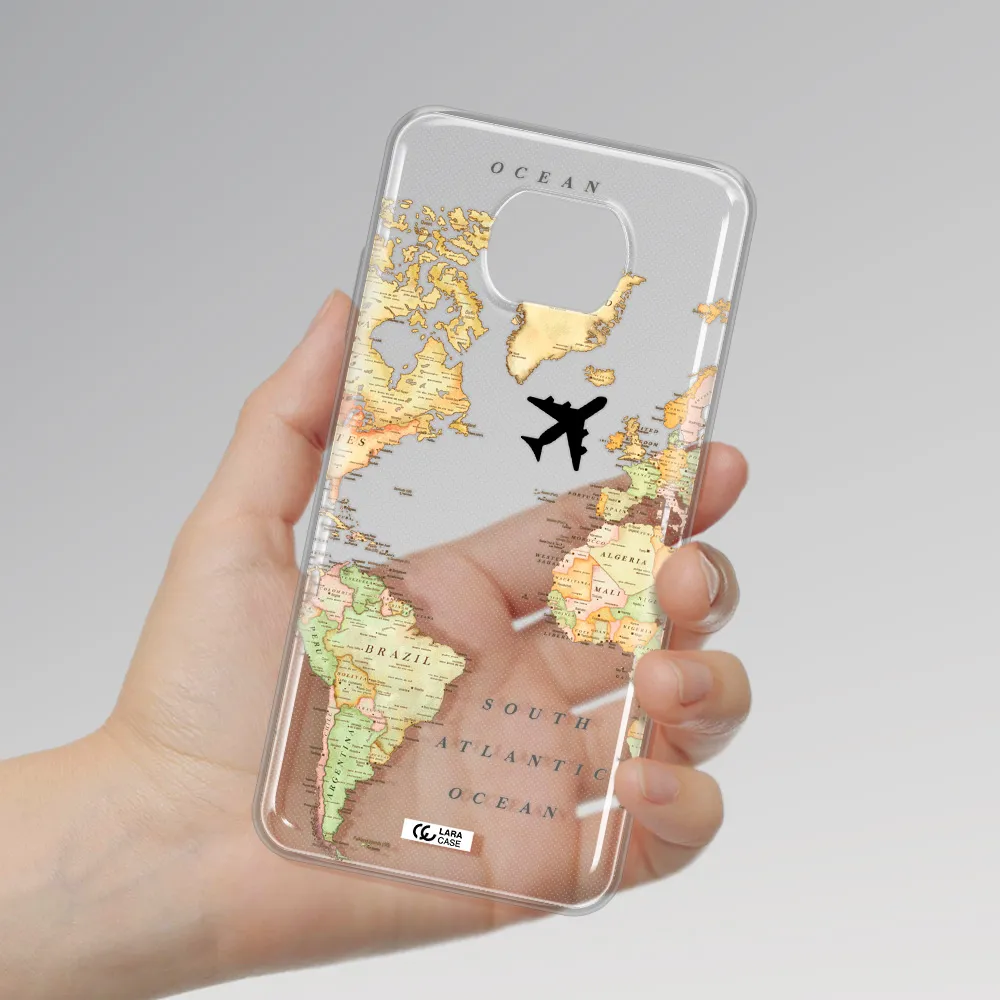 Travel Map Xiaomi Redmi Note 9T Clear Tpu Case