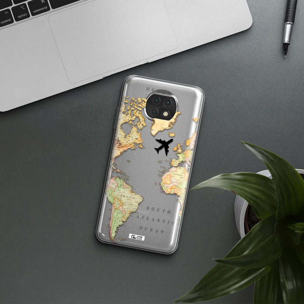 Travel Map Xiaomi Redmi Note 9T Clear Tpu Case