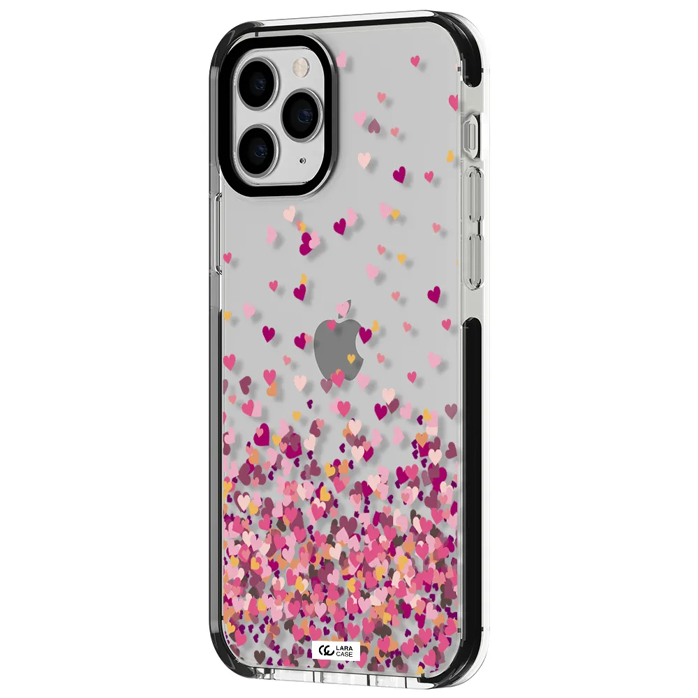 Flying Hearts Apple iPhone 11 pro impact black border Case