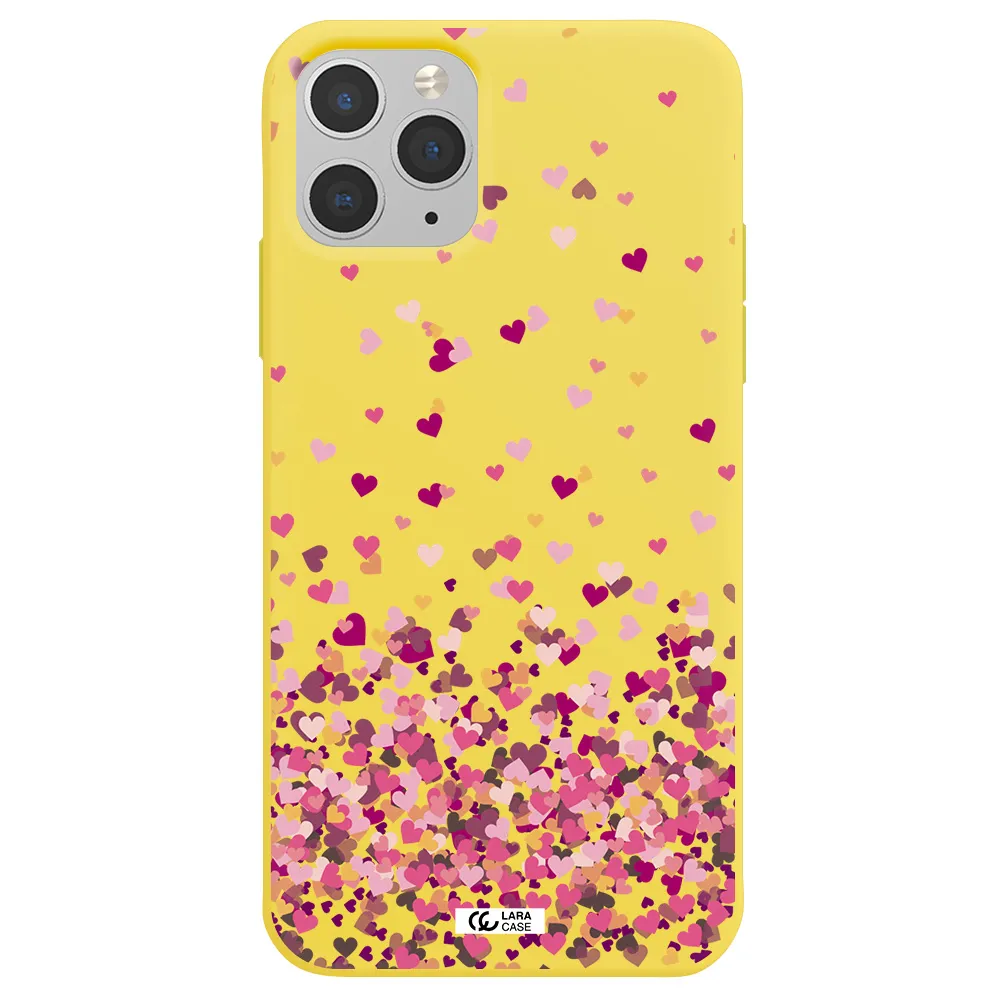 Flying Hearts Apple iPhone 11 pro Silicone canary yellow Case
