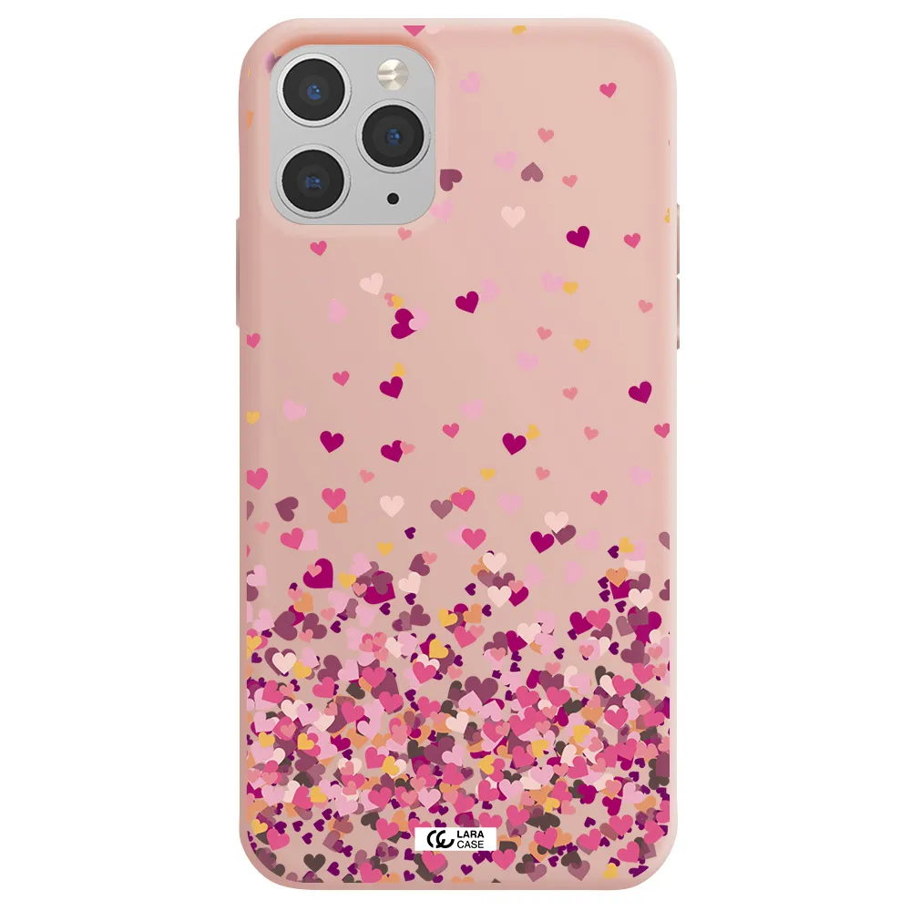 Flying Hearts Apple iPhone 11 pro Silicone pastel pink Case