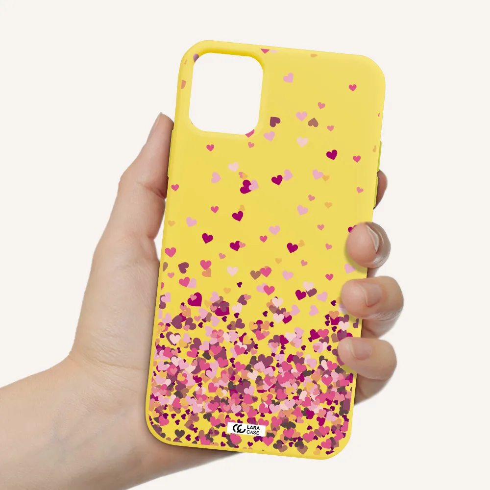 Flying Hearts Apple iPhone 11 Silicone canary yellow Case