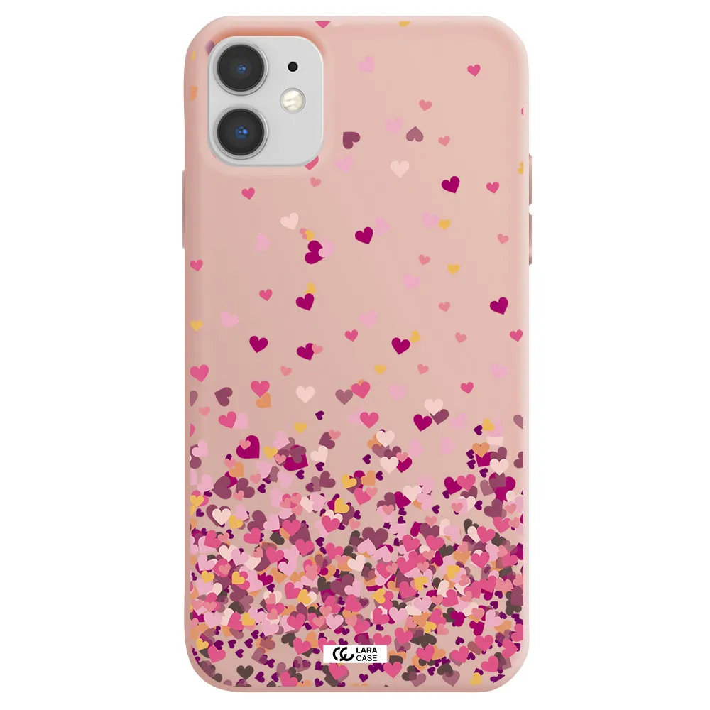 Flying Hearts Apple iPhone 11 Silicone pastel pink Case