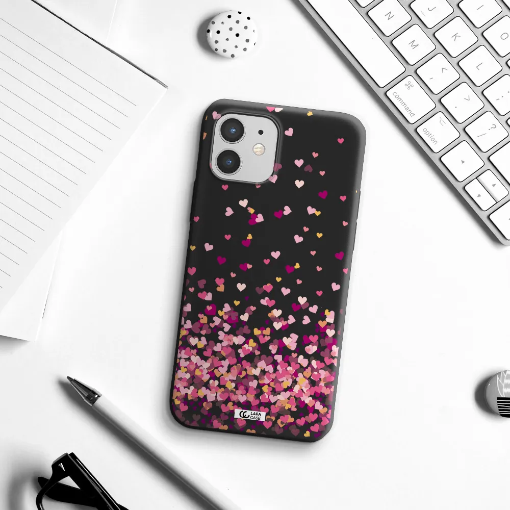 Flying Hearts Apple iPhone 12 mini Silicone black Case
