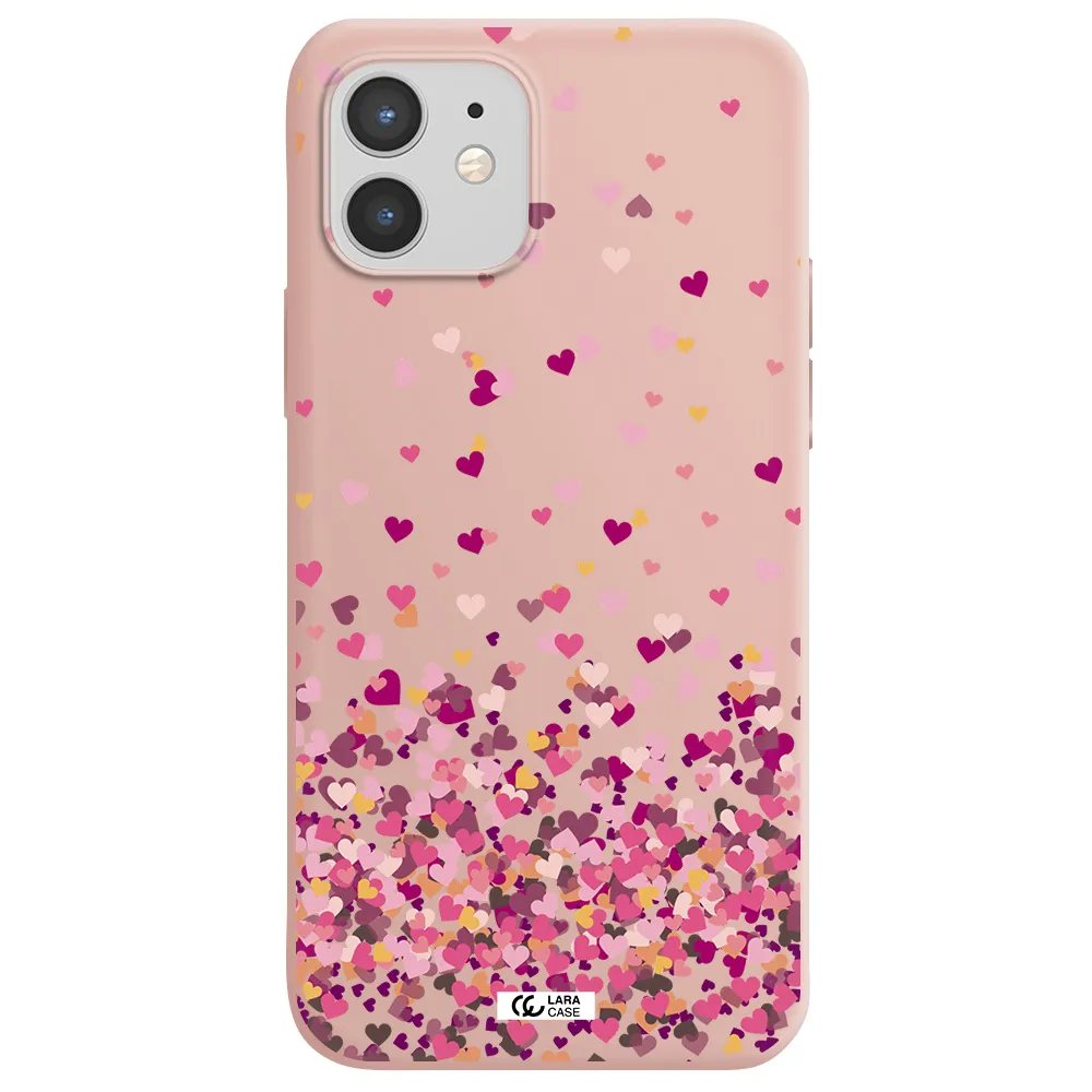 Flying Hearts Apple iPhone 12 mini Silicone pastel pink Case