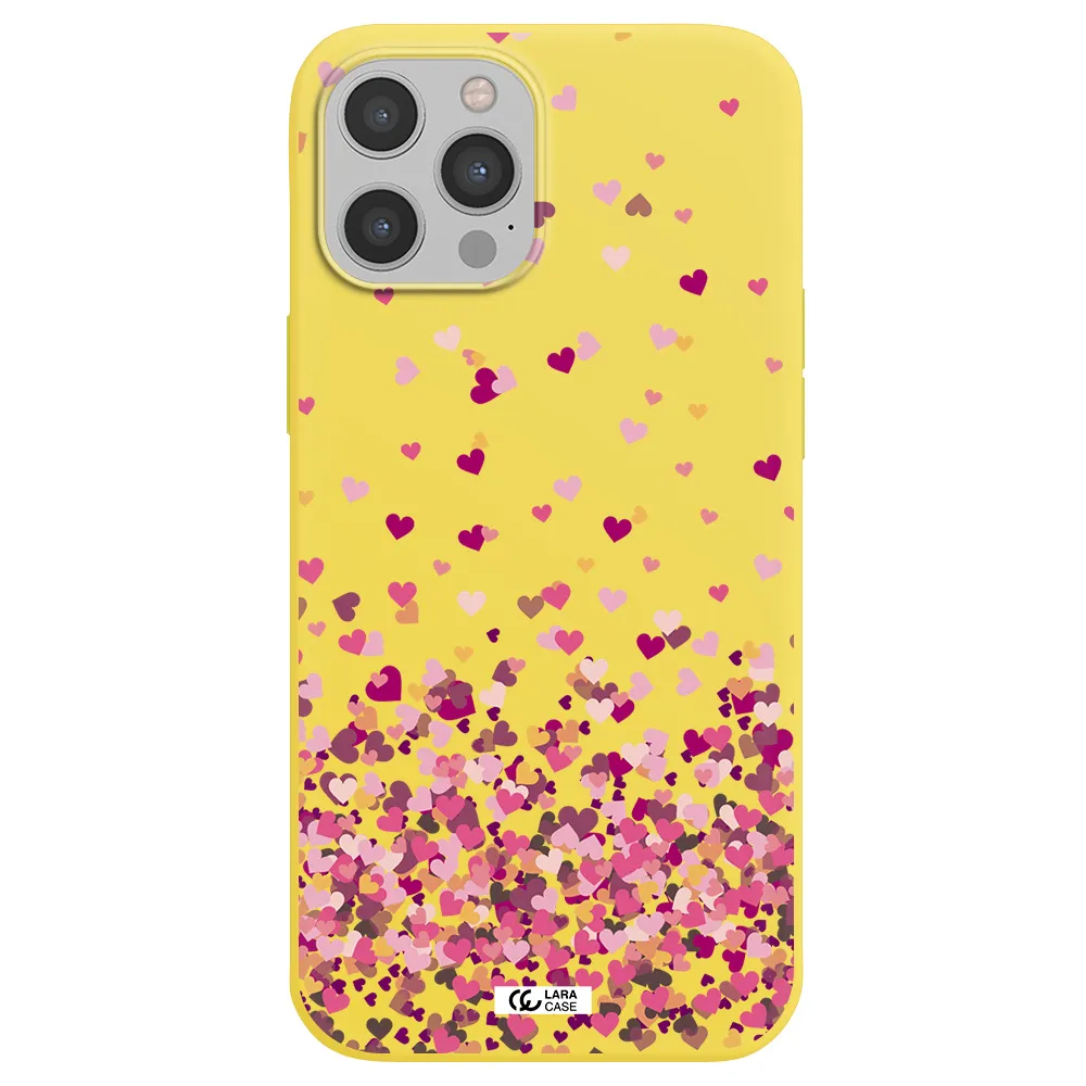 Flying Hearts Apple iPhone 12 pro max Silicone canary yellow Case
