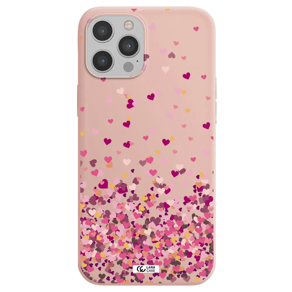 Flying Hearts Apple iPhone 12 pro max Silicone pastel pink Case