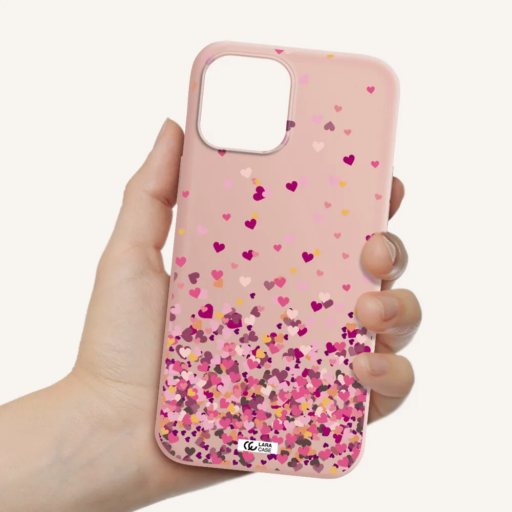 Flying Hearts Apple iPhone 12 pro max Silicone pastel pink Case