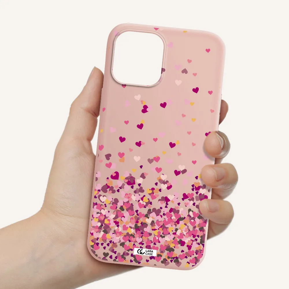 Flying Hearts Apple iPhone 12 pro Silicone pastel pink Case