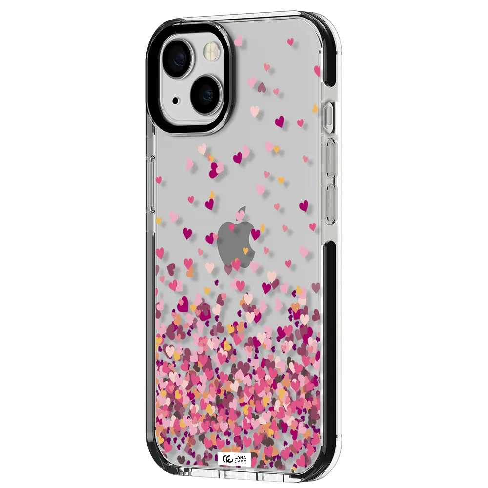 Flying Hearts Apple iPhone 13 impact black border Case