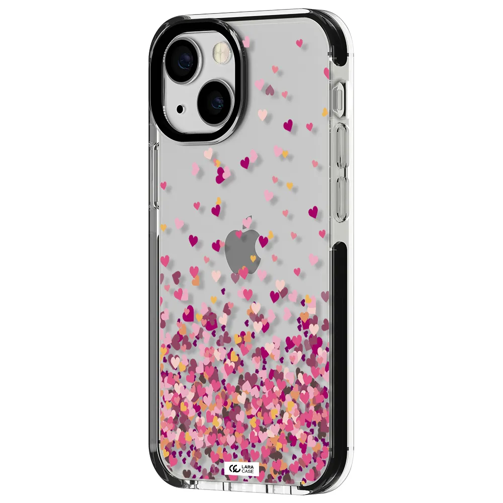 Flying Hearts Apple iPhone 13 mini impact black border Case