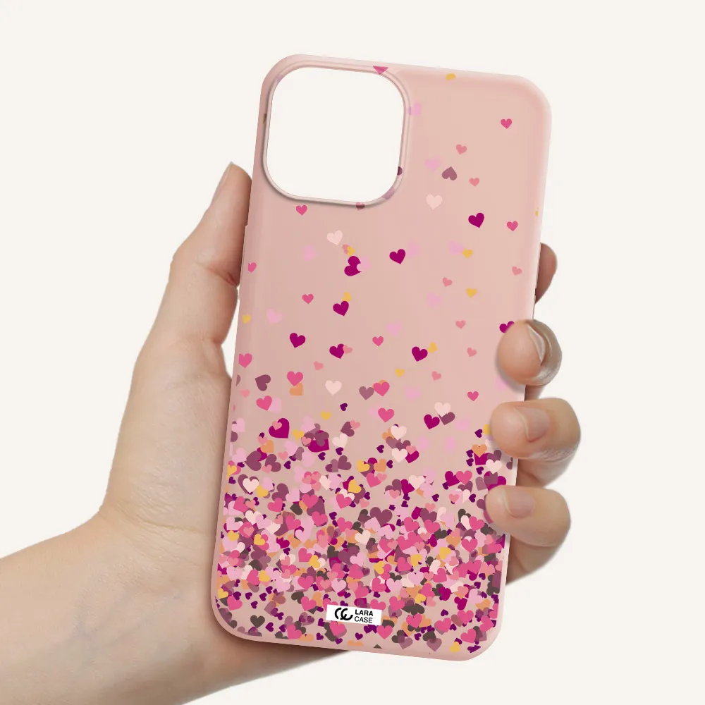 Flying Hearts Apple iPhone 13 mini Silicone pastel pink Case
